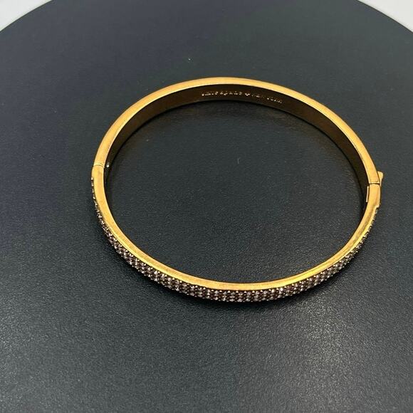 Kate Spade‎ NY Heavy Metals Row Pave Hinged Bangle Bracelet in clear/rose gold - Picture 9 of 10